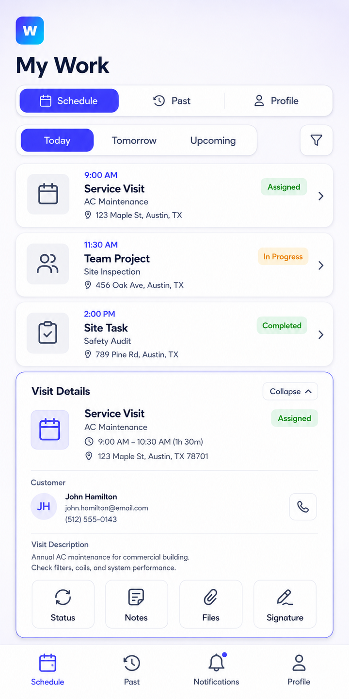 Workerex mobile Worker App